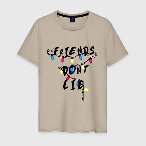 Мужская футболка Friends dont lie / Миндальный – фото 1