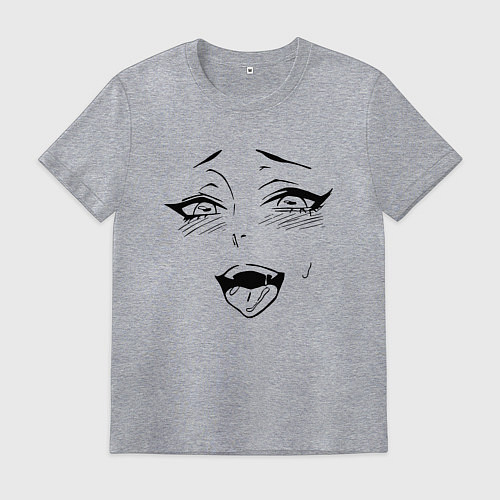 Мужская футболка AHEGAO FACE / Меланж – фото 1