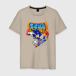 Футболка хлопковая мужская Sonic:Sega Heroes, цвет: миндальный