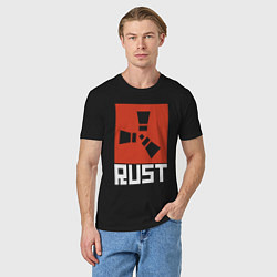 Футболка хлопковая мужская RUST, цвет: черный — фото 2