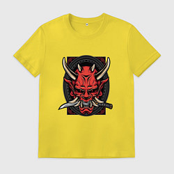 Футболка хлопковая мужская МАСКА РОНИНА, цвет: желтый