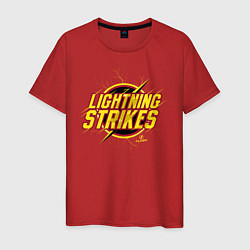 Футболка хлопковая мужская Lightning Strikes, цвет: красный