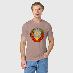 Футболка хлопковая мужская СССР, цвет: пыльно-розовый — фото 2