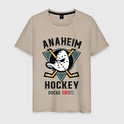 Футболка хлопковая мужская ANAHEIM DUCKS, цвет: миндальный