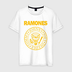 Футболка хлопковая мужская RAMONES, цвет: белый