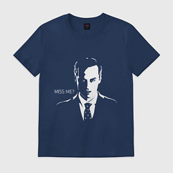 Футболка хлопковая мужская Moriarty: Miss me?, цвет: тёмно-синий