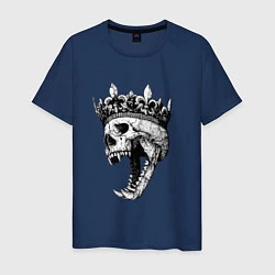 Футболка хлопковая мужская Fangs - skull and crown, цвет: тёмно-синий