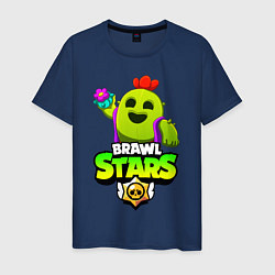 Футболка хлопковая мужская BRAWL STARS SPIKE, цвет: тёмно-синий