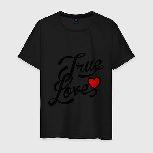 Мужская футболка True love Настоящая любовь / Черный – фото 1
