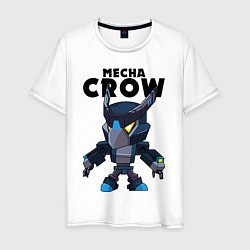 Футболка хлопковая мужская B S MECHA CROW, цвет: белый