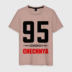 Футболка хлопковая мужская 95 Chechnya, цвет: пыльно-розовый