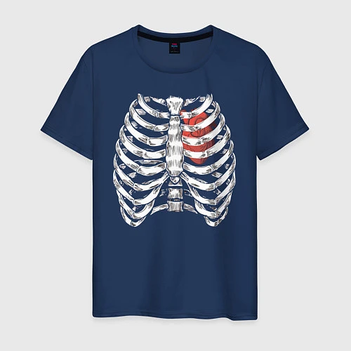 Мужская футболка Skeleton / Тёмно-синий – фото 1