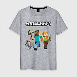 Футболка хлопковая мужская MINECRAFT, цвет: меланж