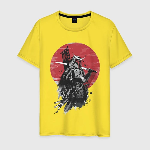Мужская футболка Японский самурай / Желтый – фото 1