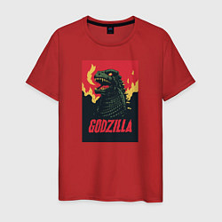 Футболка хлопковая мужская Godzilla, цвет: красный