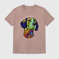 Футболка хлопковая мужская Берегись курцхаара, цвет: пыльно-розовый