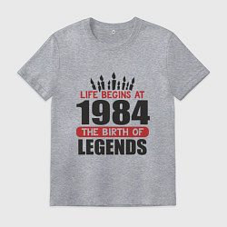 Футболка хлопковая мужская 1984 - рождение легенды, цвет: меланж