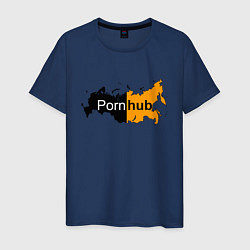 Футболка хлопковая мужская Logo PornHub, цвет: тёмно-синий