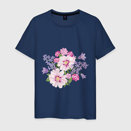 Мужская футболка Полевые цветы / Тёмно-синий – фото 1