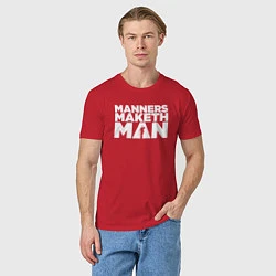 Футболка хлопковая мужская Manners maketh man, цвет: красный — фото 2