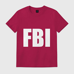 Футболка хлопковая мужская FBI, цвет: маджента