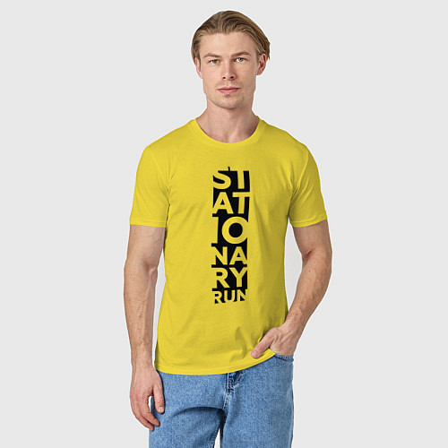 Мужская футболка Stationary Run / Желтый – фото 3