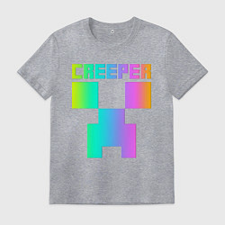 Футболка хлопковая мужская MINECRAFT CREEPER, цвет: меланж