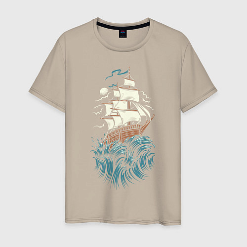 Мужская футболка Борьба моряка / Миндальный – фото 1