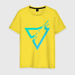 Футболка хлопковая мужская Paint Drop Triangle, цвет: желтый