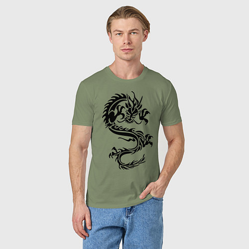 Мужская футболка Дракон орнамент / Авокадо – фото 3