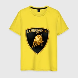 Футболка хлопковая мужская Лаборджини, цвет: желтый