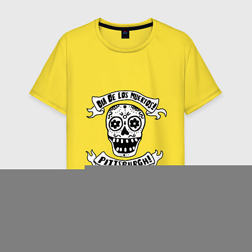 Мужская футболка Dia de los muertos! / Желтый – фото 1