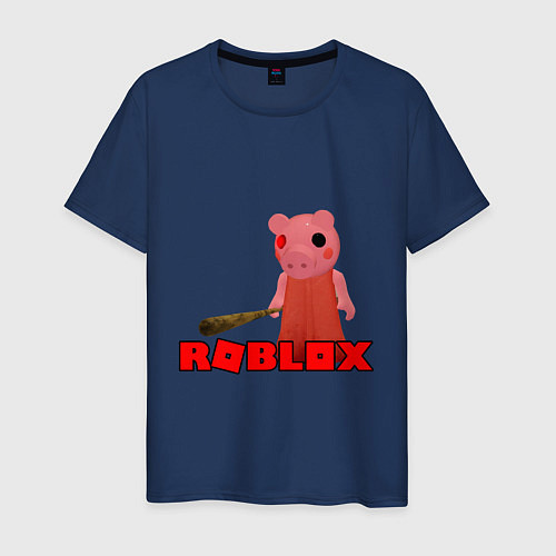 Мужская футболка ROBLOX: PIGGI / Тёмно-синий – фото 1