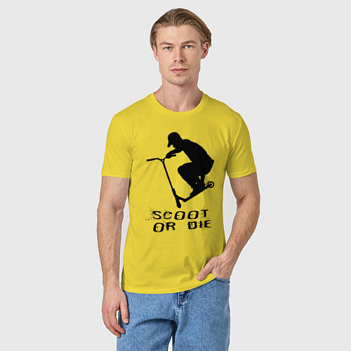 Мужская футболка Самокат фристайл трюк экстрим / Желтый – фото 3