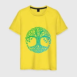Футболка хлопковая мужская Древо, цвет: желтый