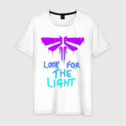 Футболка хлопковая мужская ЦИКАДЫ LOOK FOR THE LIGHT, цвет: белый