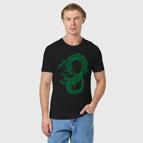 Мужская футболка Древний китайский дракон / Черный – фото 3