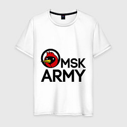 Футболка хлопковая мужская Omsk army, цвет: белый