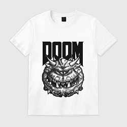 Футболка хлопковая мужская КАКОДЕМОН DOOM Z, цвет: белый