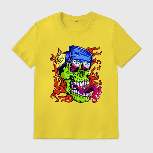 Мужская футболка Cool skull - Tongue / Желтый – фото 1