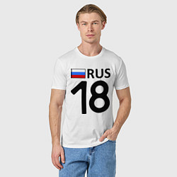 Футболка хлопковая мужская RUS 18, цвет: белый — фото 2