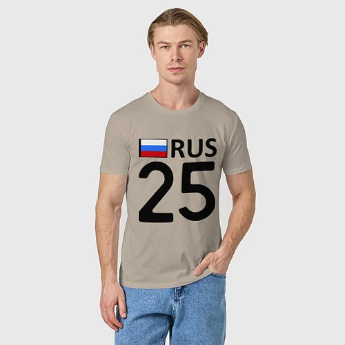 Мужская футболка RUS 25 / Миндальный – фото 3