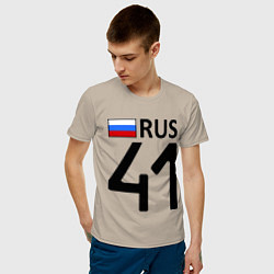 Футболка хлопковая мужская RUS 41 цвета миндальный — фото 2