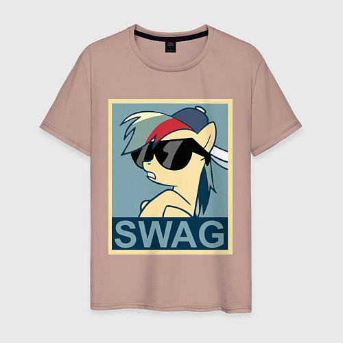 Мужская футболка Rainbow Dash swag / Пыльно-розовый – фото 1