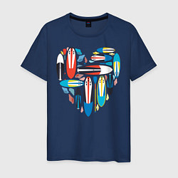 Футболка хлопковая мужская Sup serfing love, цвет: тёмно-синий