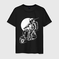 Футболка хлопковая мужская Космонавт хипстер, цвет: черный