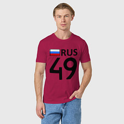 Футболка хлопковая мужская RUS 49, цвет: маджента — фото 2