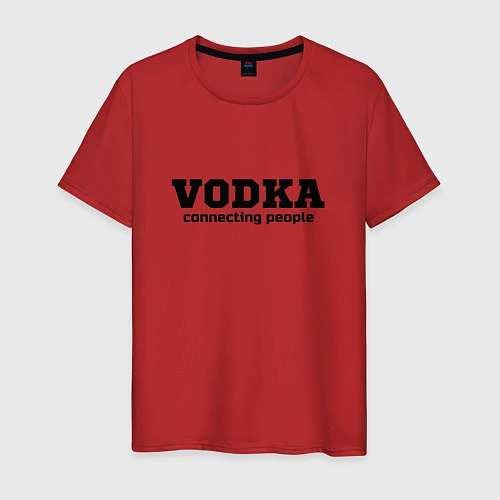 Мужская футболка Vodka connecting people / Красный – фото 1