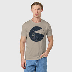 Футболка хлопковая мужская Маяк, цвет: миндальный — фото 2
