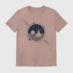 Футболка хлопковая мужская Парус, цвет: пыльно-розовый